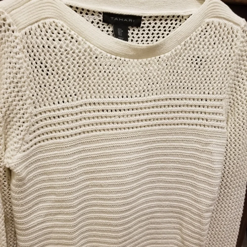 Tahari ivory/ beige sweater T92 - Picture 4 of 6